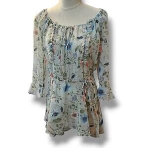 Jessica Simpson Maternity Floral Chiffon Blouse